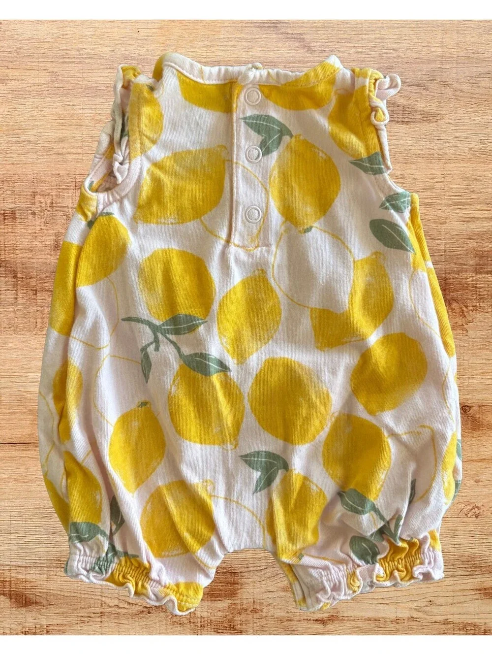 Just One You Newborn Lemon Print Bubble Romper 100% Cotton